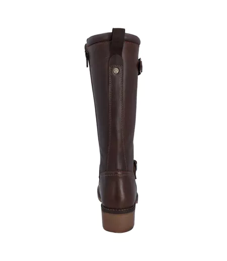 Womens/ladies Iona Tall Leather Knee-high Boots Brown Hunter