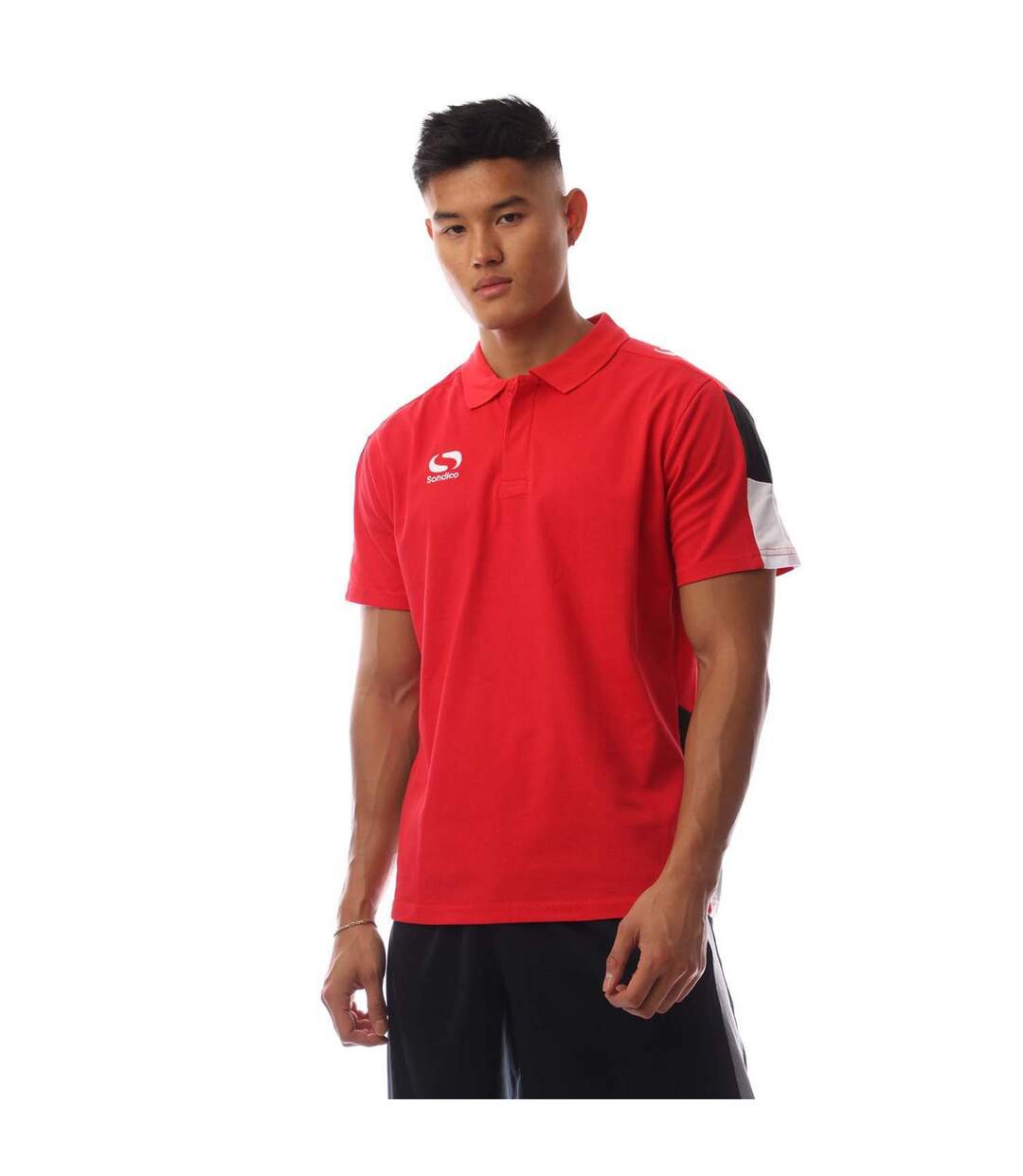 Polo Venata Homme Rouge Blanc Noir Sondico-2