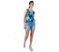 Top femme sans manches IVANOE imprimé fleuri turquoise Coton Du Monde-5