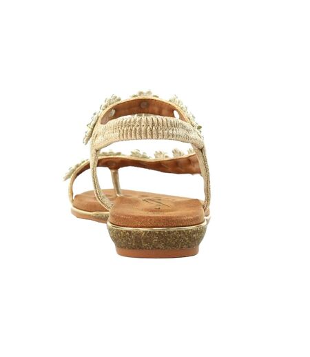 Sandales Charlotte Femme Jaune Or Lunar