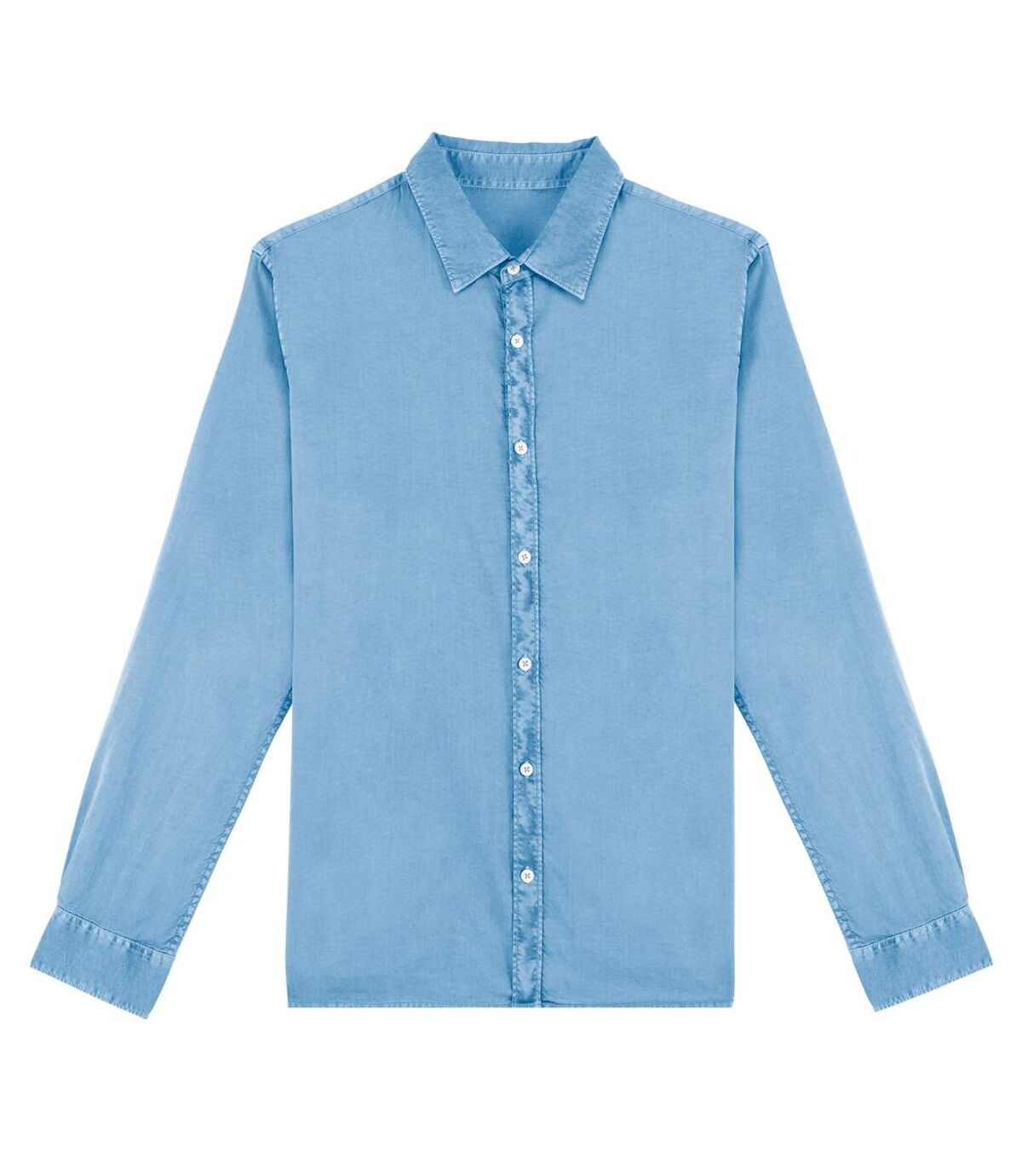 Native Spirit Mens Washed Long-Sleeved Shirt (Cool Blue)