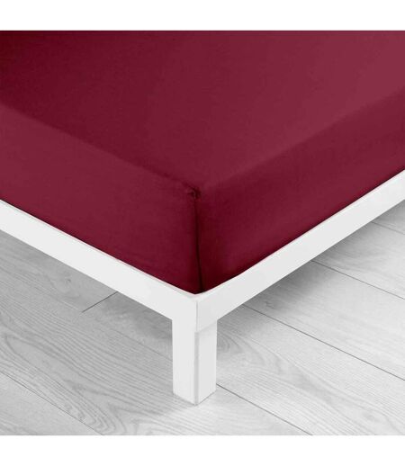 Drap Housse en Coton Biolina 180x200cm Bordeaux
