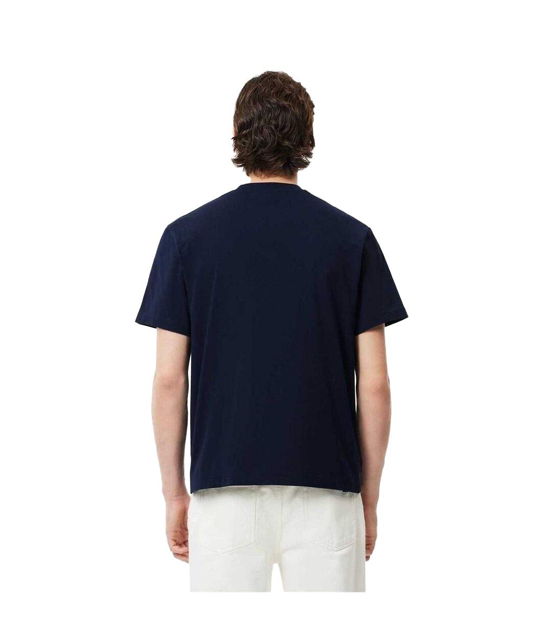 Mens Embroidered Logo T-shirt Navy Lacoste-3