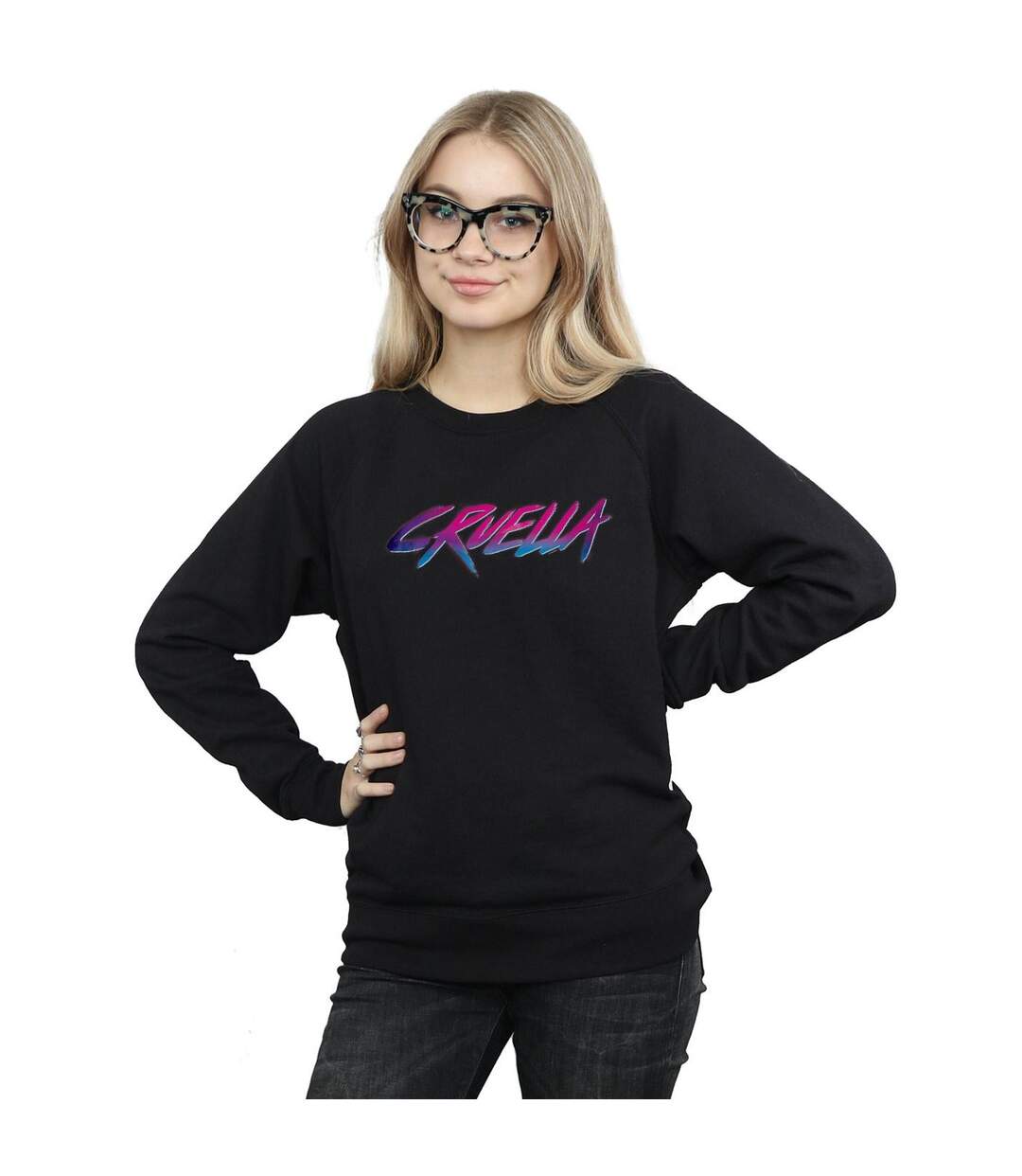Disney Sweatshirt Rad Cruella Femmes/Dames (Noir) - UTBI42289-2
