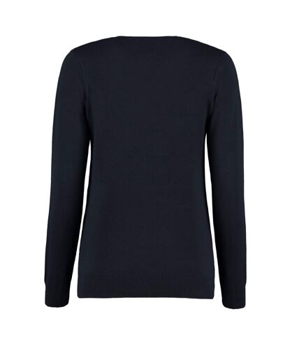 Kustom Kit Womens/Ladies Arundel V Neck Long-Sleeved Sweater Top (Navy) - UTRW9776