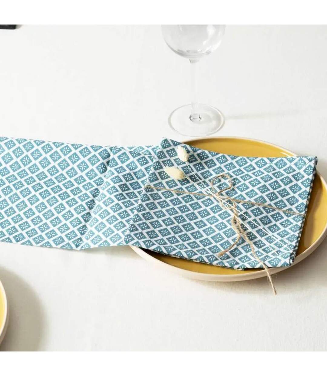 Lot de 4 Serviettes de Table Tikal 40x40cm Bleu-3