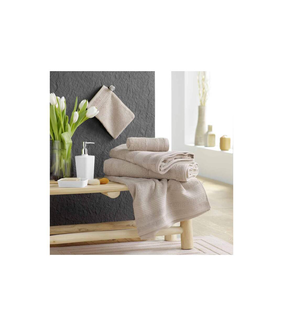 Serviette d'Invité Tendresse 30x50cm Taupe-5