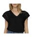 T-Shirt noir femme jdy rose-1