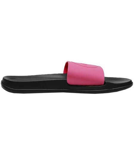 Claquettes Style Logo F045a Femme Rose Noir 4F