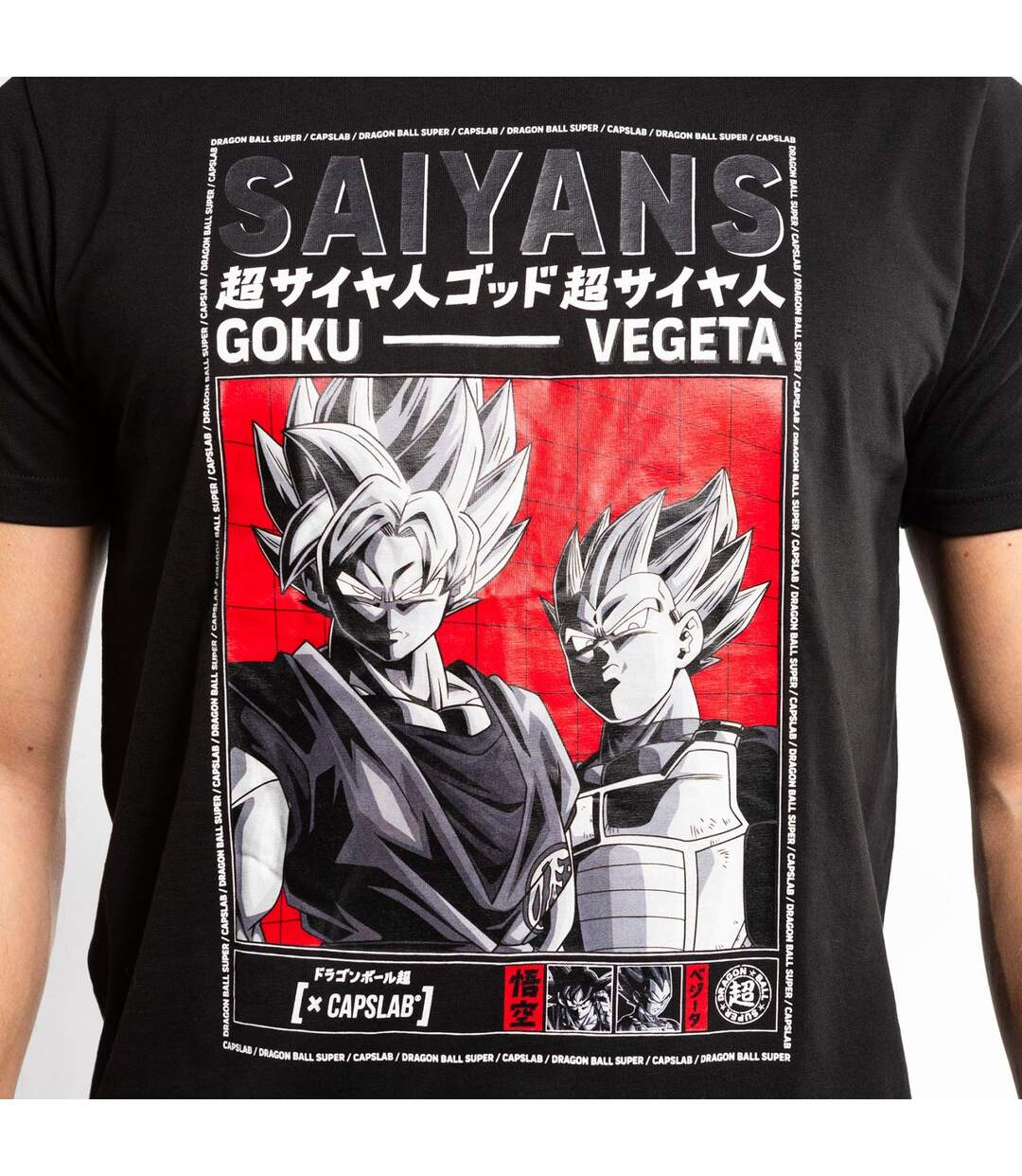 T-shirt homme regular fit avec print Dragon Ball Super Saiyans Capslab-2