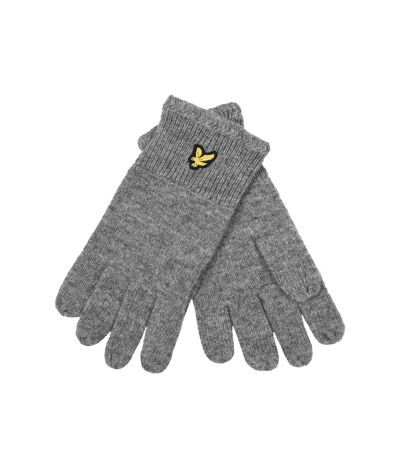 Racked ribbed gloves mid grey marl Lyle & Scott