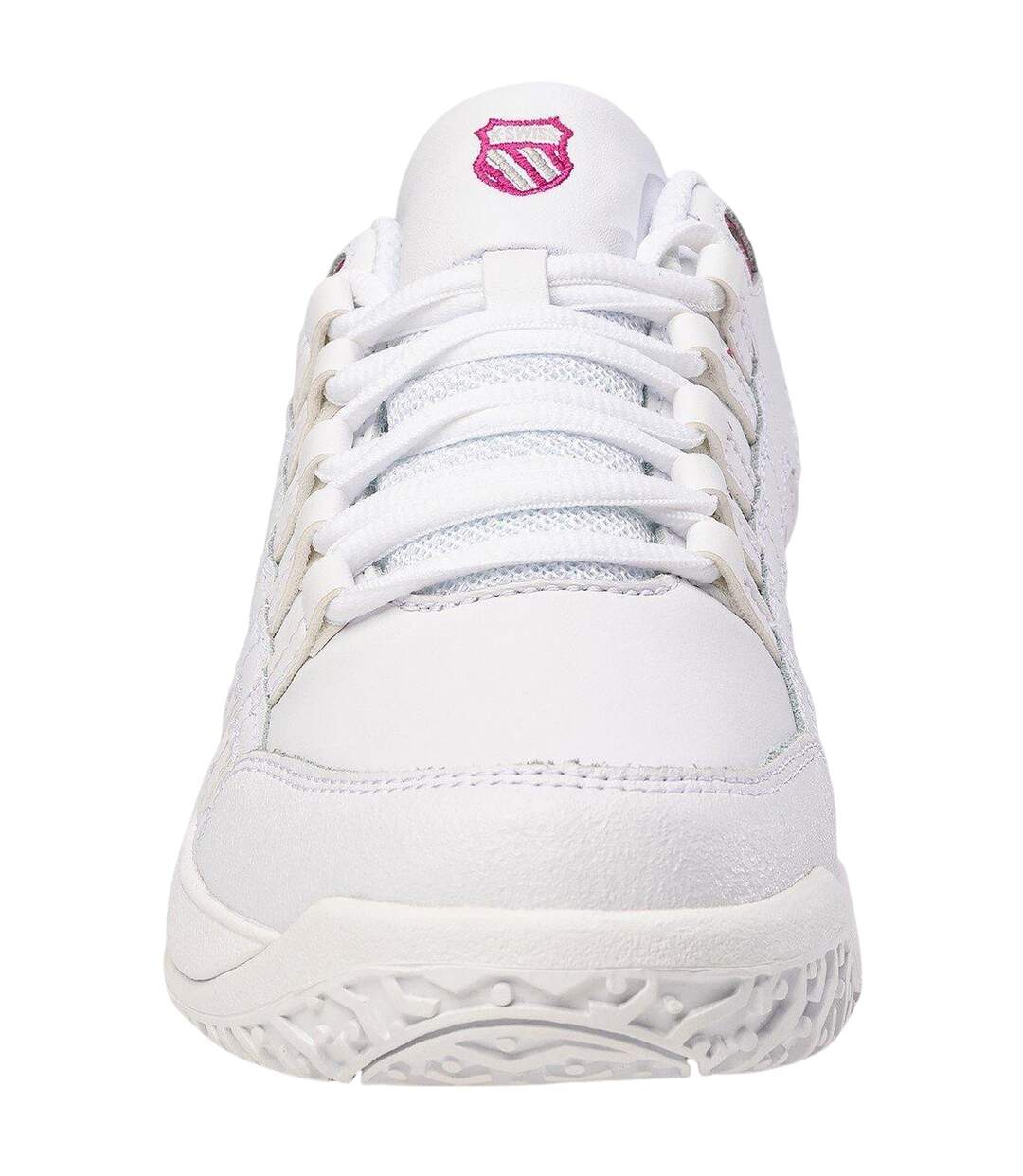 Mens Logo Leather Low Cut Tennis Shoes White K-Swiss-4