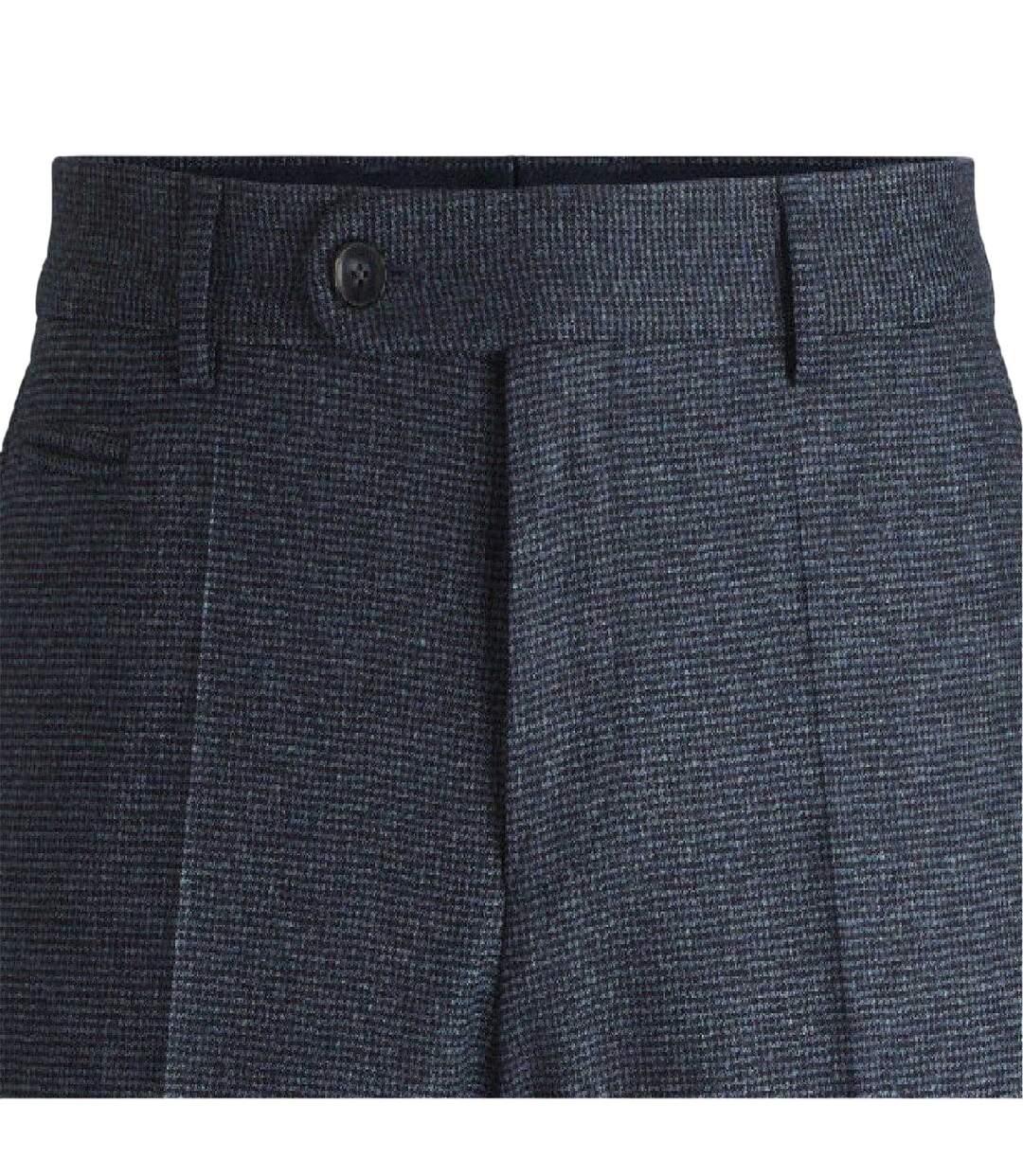 Chino Motif/style Pied-de-poule Homme Bleu Foncé Boss-3