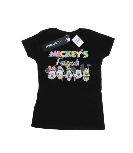 Disney Femme/Les femmes Mickey Mouse Friends Faded Nostalgia - T-shirt en coton (Noir) - UTBI32702