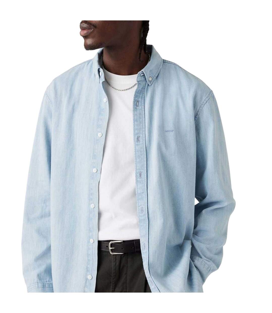 Chemise Manches Longues Authentic Homme Bleu Clair Levis-4