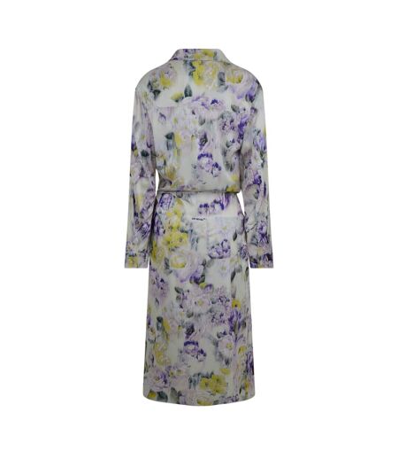 Robe Portefeuille Motif/style Floral Chine Femme Vert Off White