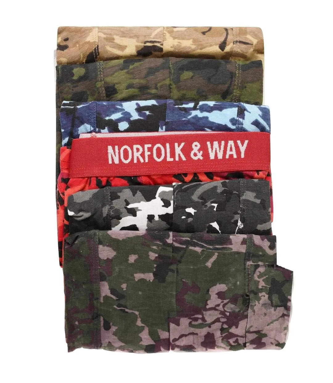 Boxers Motif/style Camouflage Homme Bleu Rouge Olive Sable Vert Gris Norfolk & Way-4