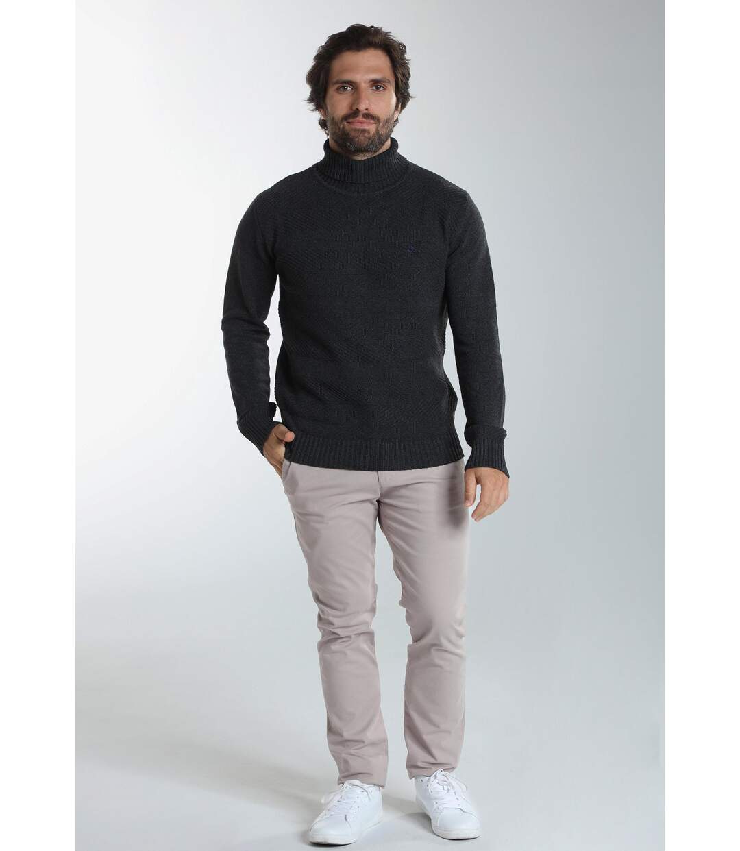Pull col roulé  en coton LOOP-4