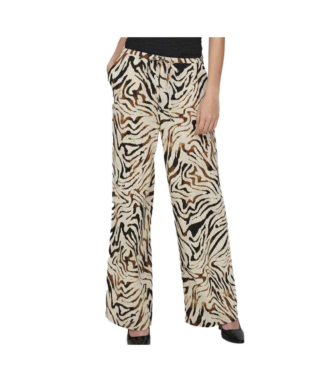 Pantalon fluide Beige/Noir Femme JDY Naja - XXL-1