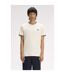 T-shirt Motif/style Rayure Contrastée Sur Bord Homme Écru Fred Perry-3