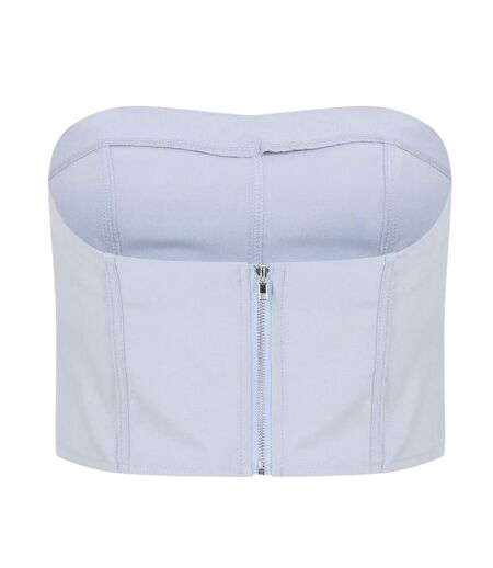 Womens/ladies Woven Corset Top Grey Missy Empire