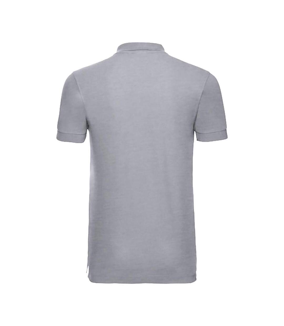 Polo À Manches Courtes En Stretch Pour Hommes Gris Russell-2