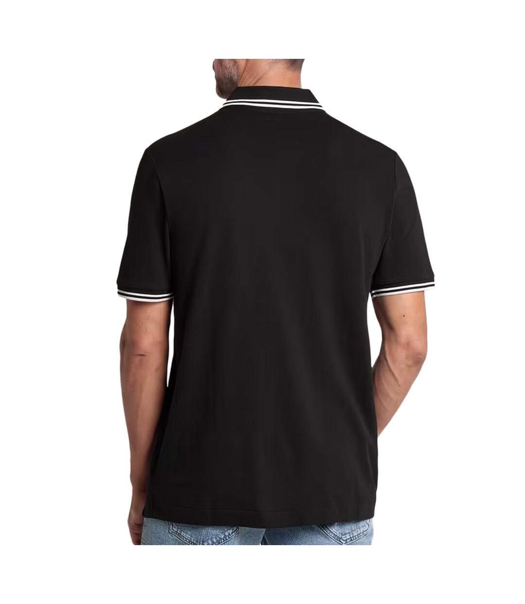 Polo noir homme g-star raw striped collar-2