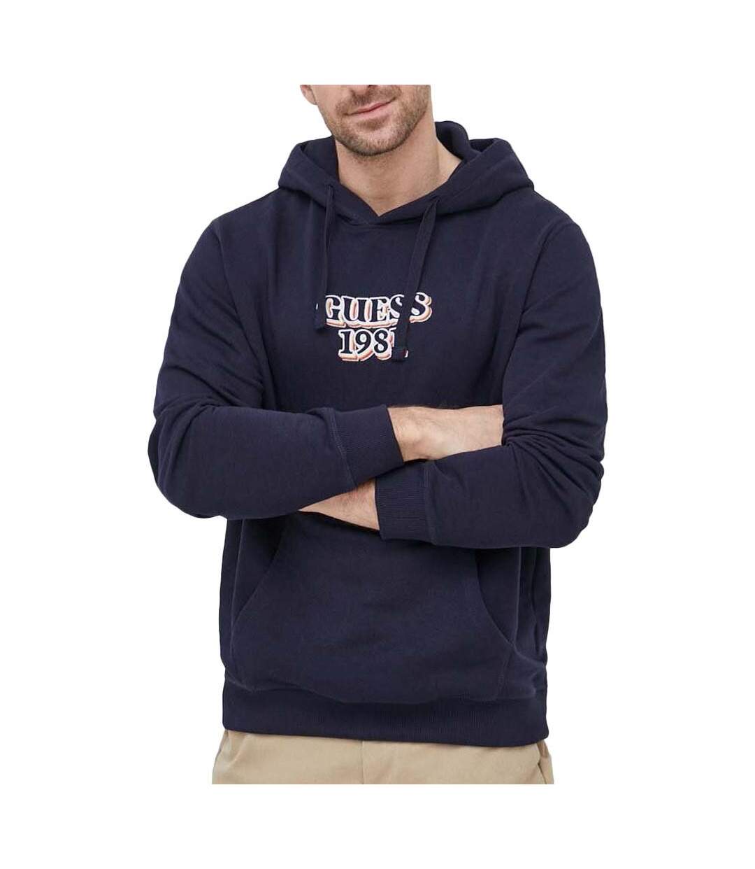 Sweat à Capuche Marine Homme Guess Embro - L