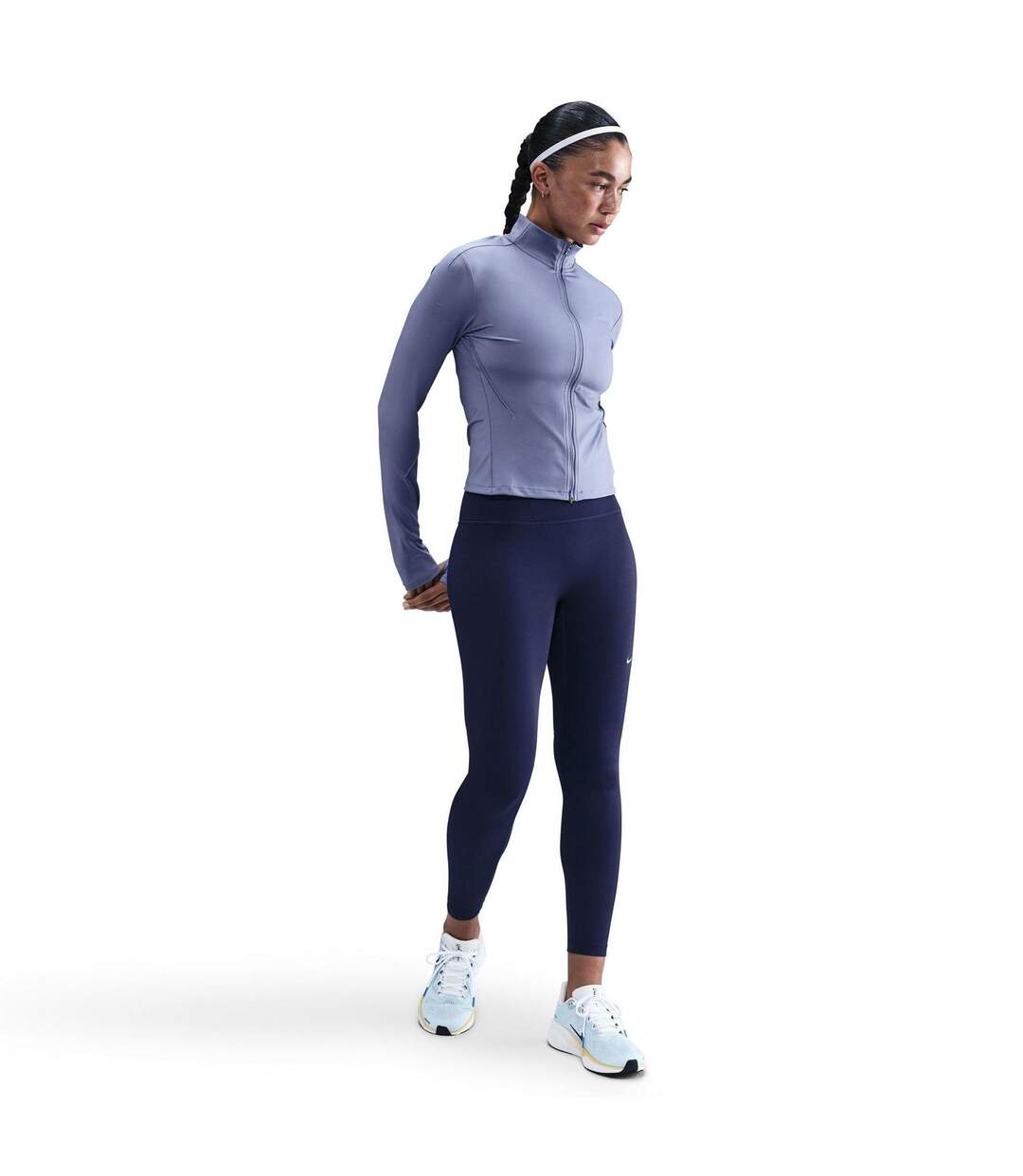 Womens/ladies Swift Slim Long-sleeved Track Top Indigo Nike-3