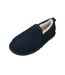 Eastern Counties Leather Mens Sheepskin Lined Soft Suede Sole Slippers (Navy) - UTEL162
