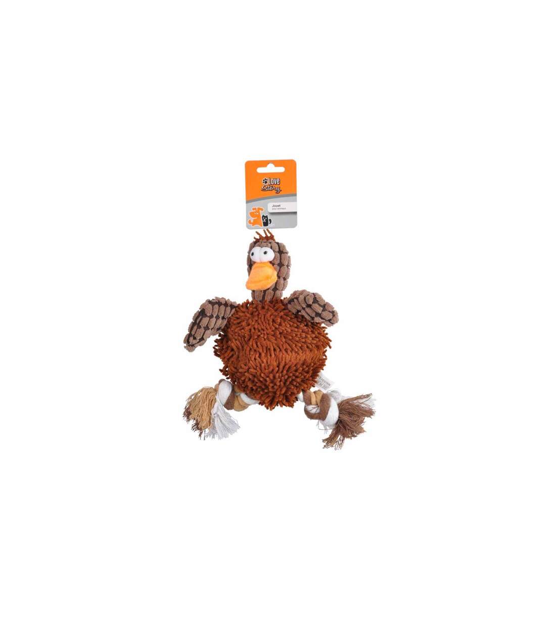 Peluche pour Chien Canard 28cm Marron-2