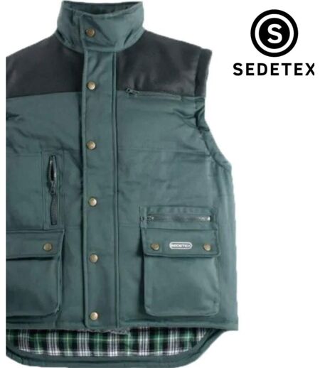 WORKER BI-MATIÈRE V501 — Gilet sans manches vert US : robustesse et isolation thermique