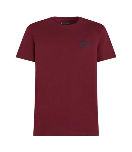 Mens Logo Embroidered T-shirt Purple Tommy Hilfiger