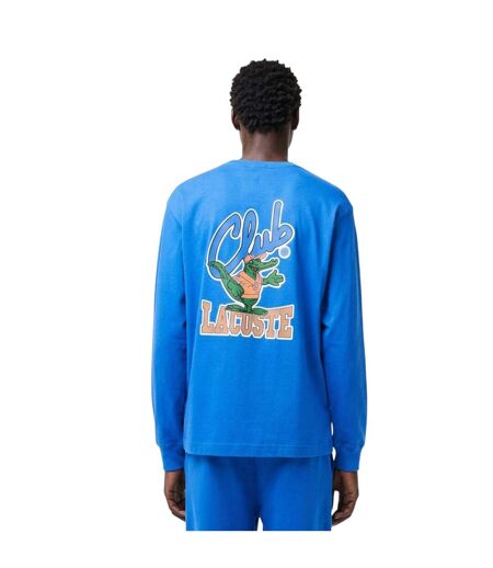 T-shirt Manches Longues Motif/style Imprimé Au Dos Adulte Bleu Lacoste