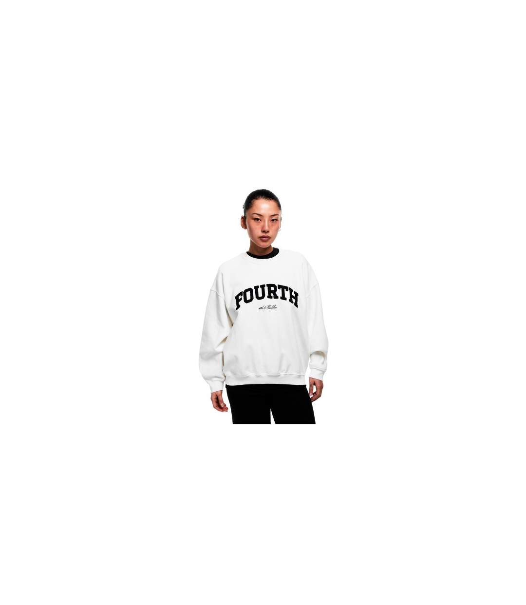Sweat Motif/style Logo Leon Femme Blanc 4th & Reckless-1