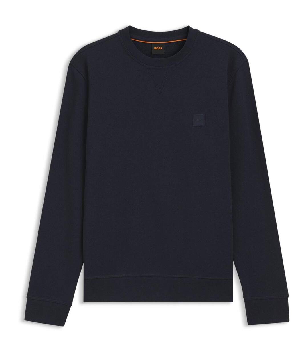 Mens Westart Premium Cotton Crew Neck Sweatshirt Dark Blue Boss-1
