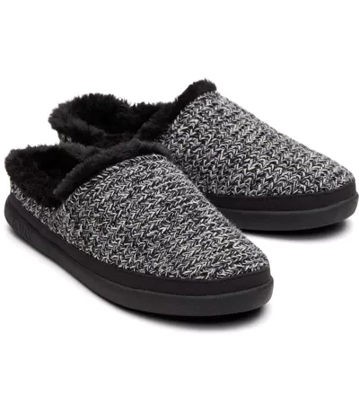 Womens/ladies Sage Slippers Black Toms