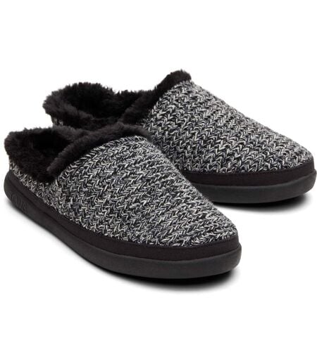 Womens/ladies Sage Slippers Black Toms