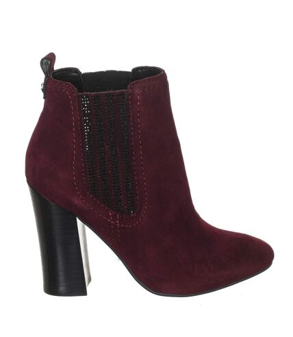 Suede effect leather heeled ankle boots FLLUN3SUE10 woman