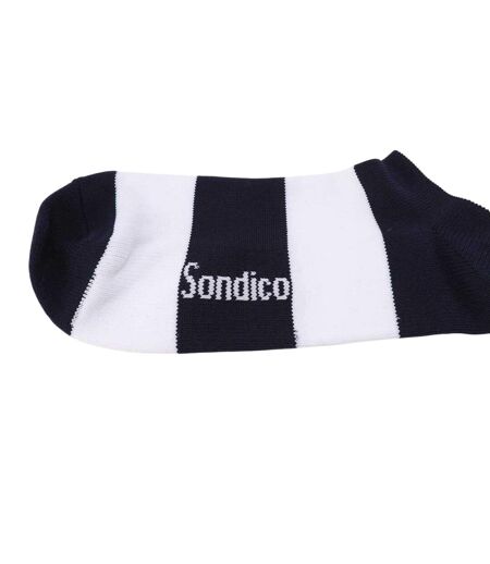 Chaussettes De Foot Motif/style Rayures Contrastées Homme Bleu Marine Blanc Sondico
