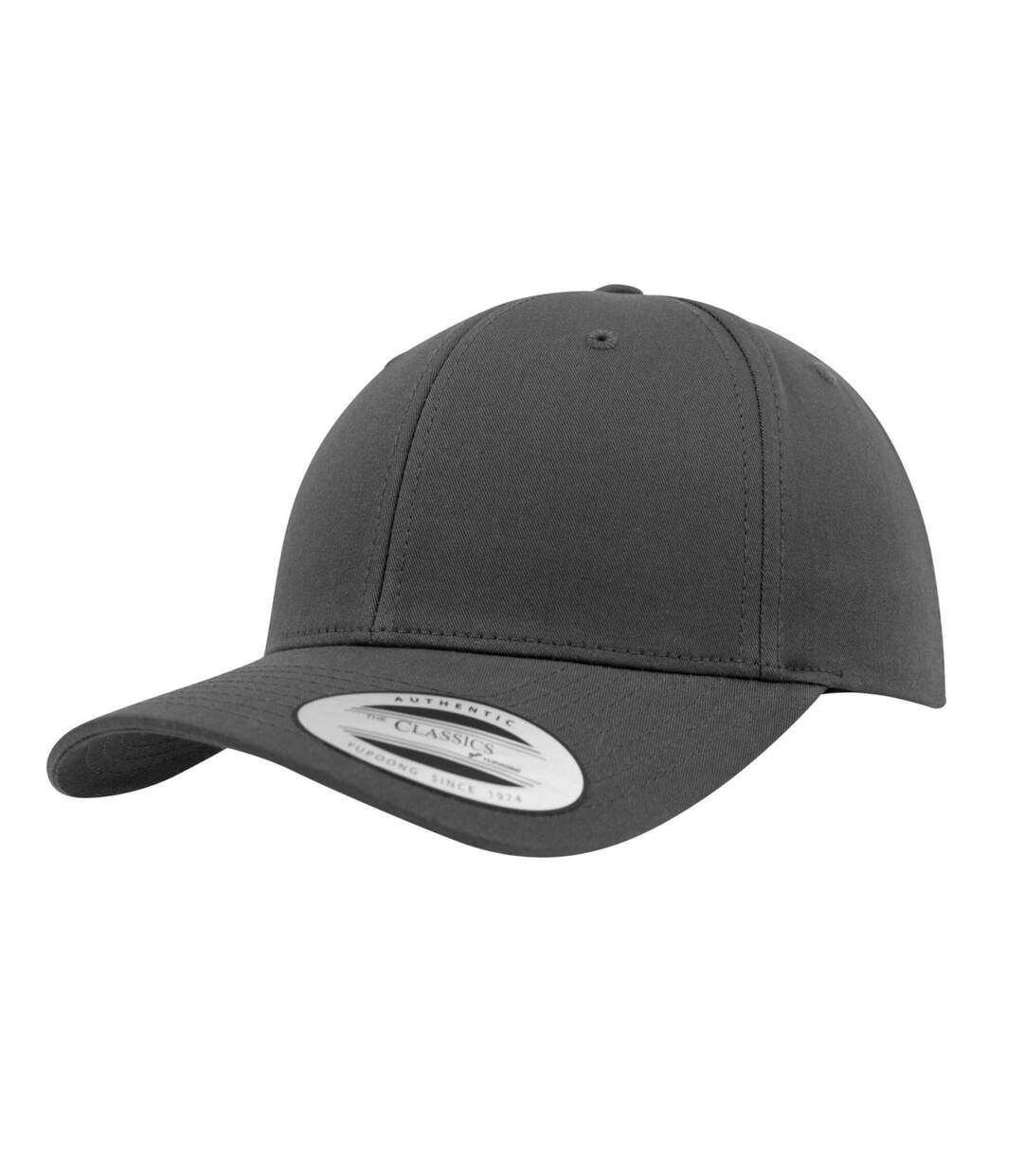 Classic Curved Snapback Baseball Cap Charcoal Flexfit-1