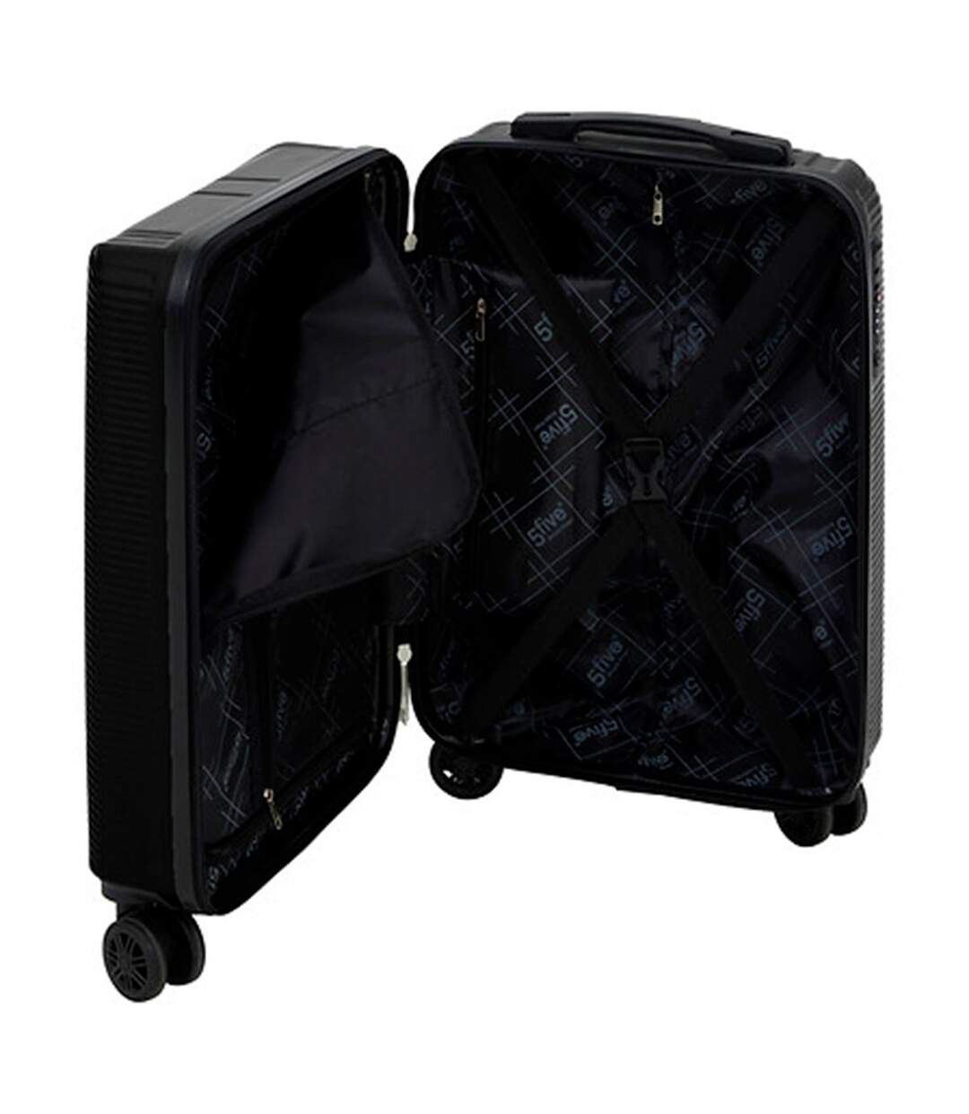 Lot de 3 Valises Rigides à Roulettes Travel 77cm Noir-5