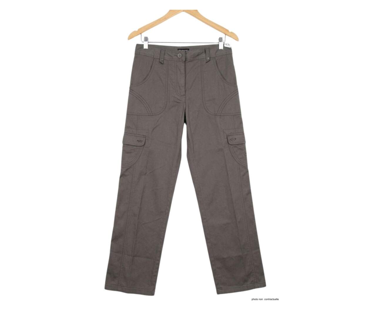 MAYFLOWER BEA1G - Pantalon Cargo Femme Gris : Style Ranger et Confort Coton-2