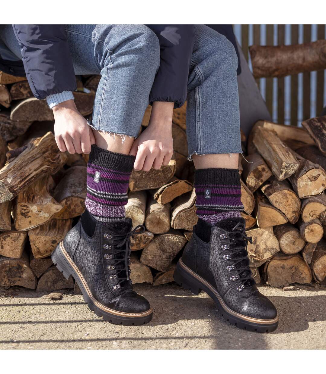 Ladies Thermal Lite Patterned Socks for Winter-4