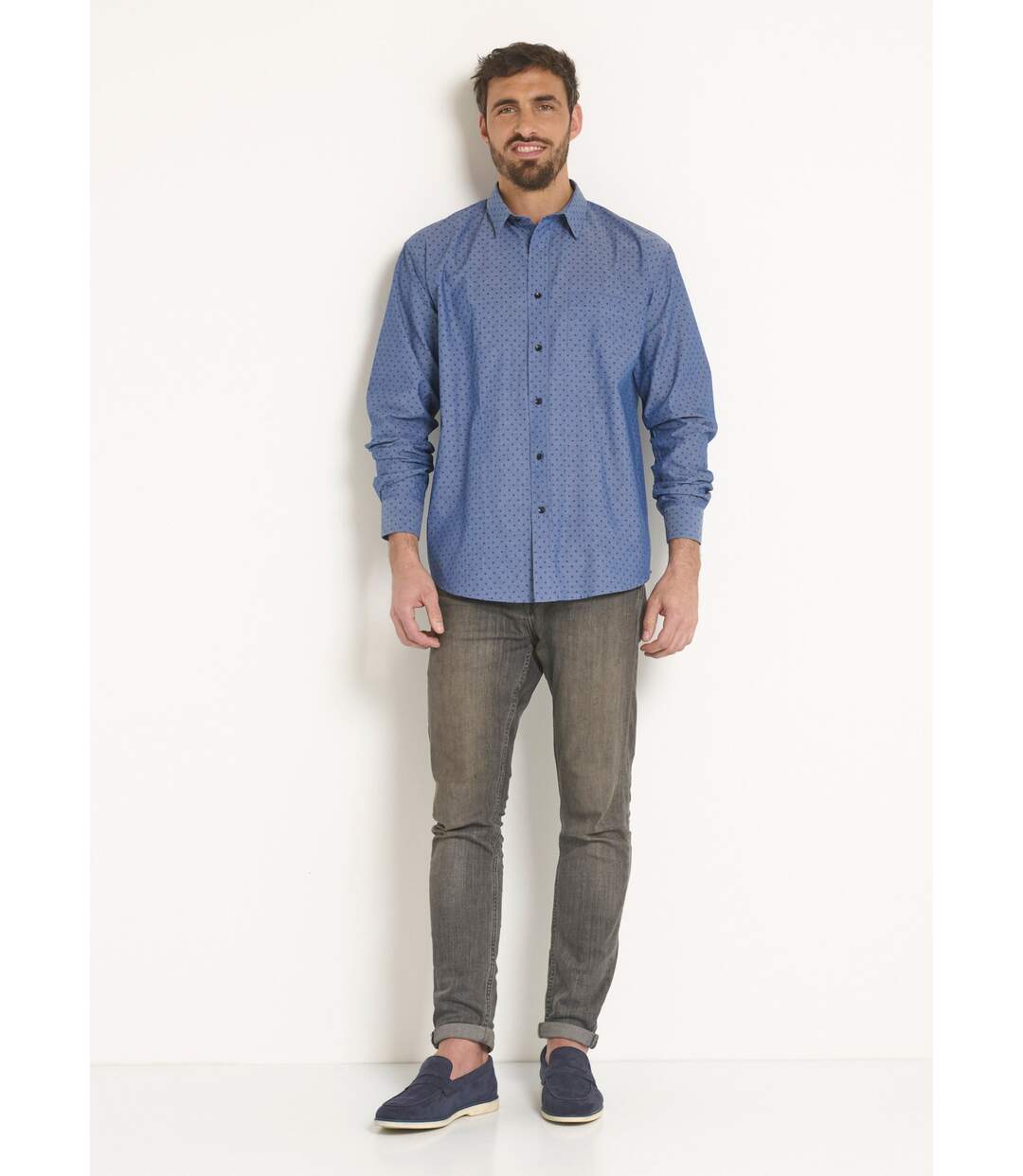 Chemise fantaisie chambray imprimé-3
