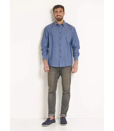 Chemise fantaisie chambray imprimé
