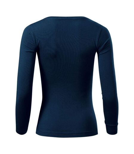 T-shirt Manches Longues Femme Bleu Marine Foncé Malfini