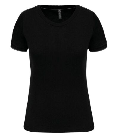 T-shirt professionnel DayToDay pour femme - WK3021 - noir et gris silver