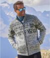Men's Sherpa-Lined Knitted Jacket - Mottled Gray Atlas For Men
