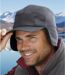 Men's Grey Sherpa-Lined Microfibre Cap